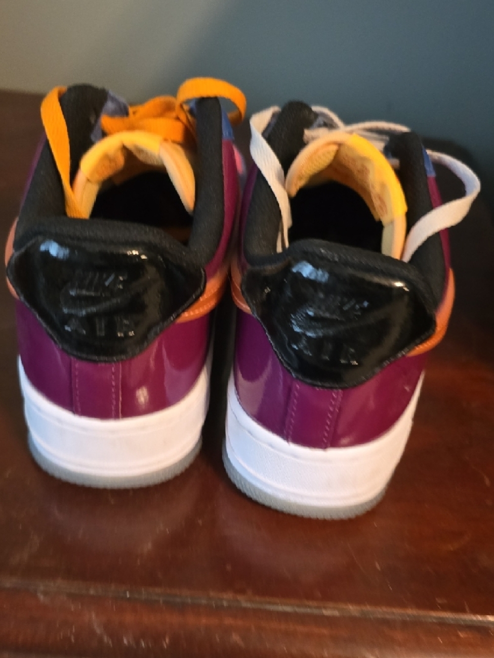 Nike Undefeated X Air Force One Women Colorblock Athletic Sneakers - Pink & Blue - Picture 6 of 7